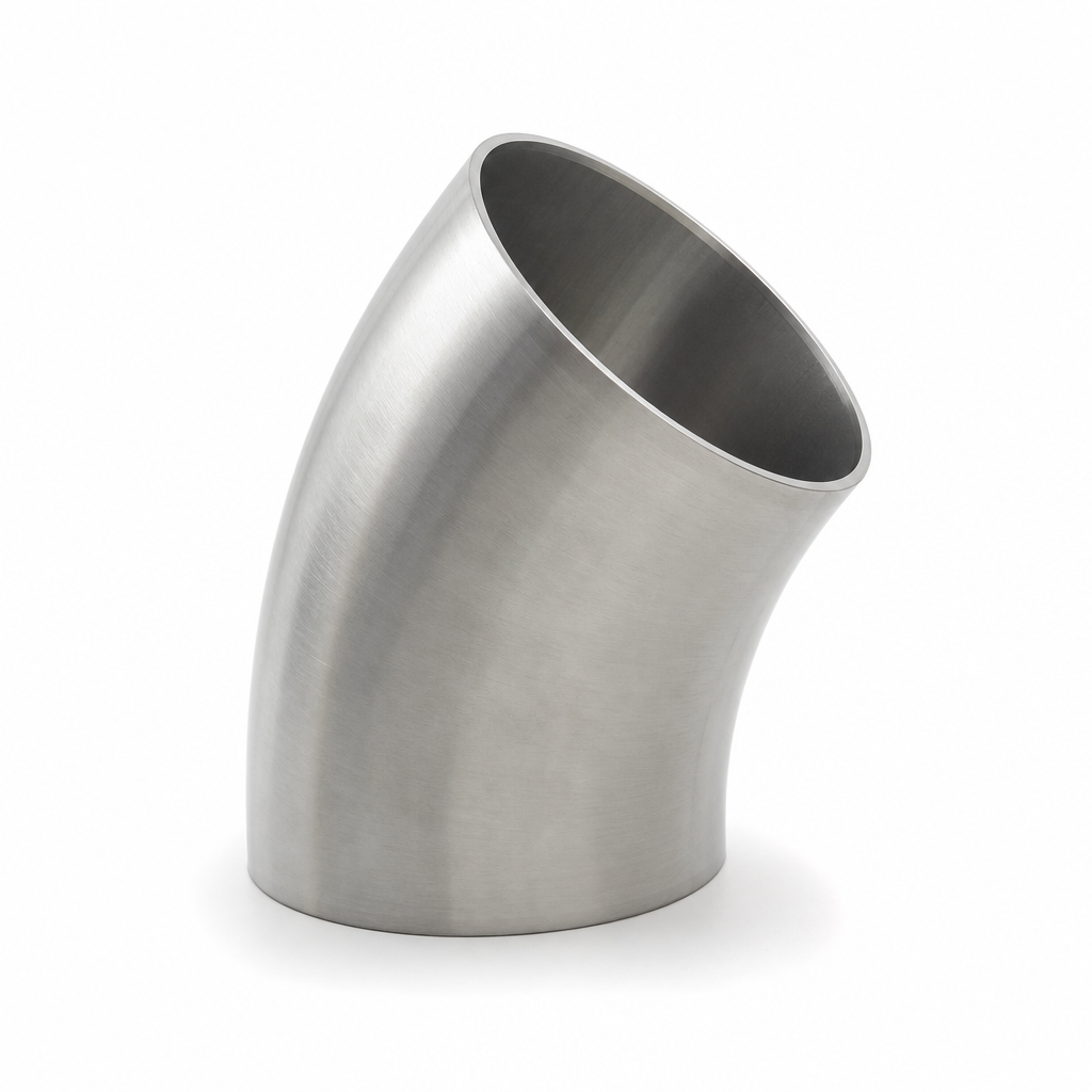 COUDE ROLE SOUDE INOX ISO 45°