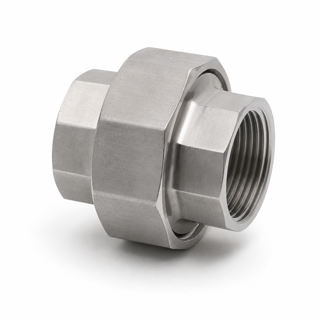 UNION LISSE FEMELLE INOX 316L PORTEE JOINT PLAT