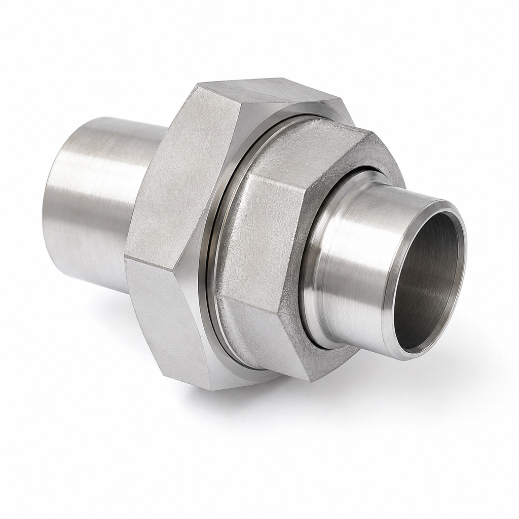UNION LISSE MALE INOX 316L PORTEE JOINT PLAT