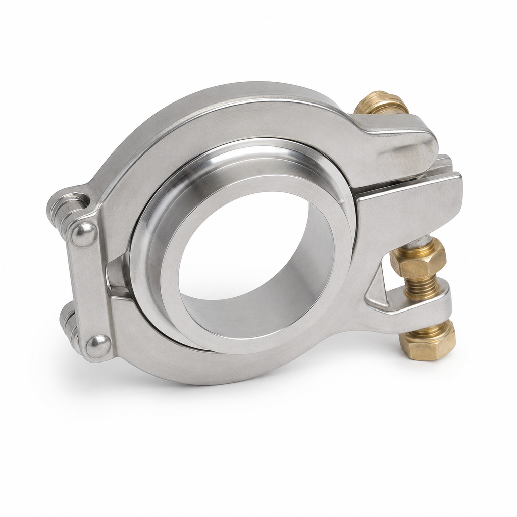 COLLIER CLAMP INOX 304L + ECROUS LAITON POUR FERRULE