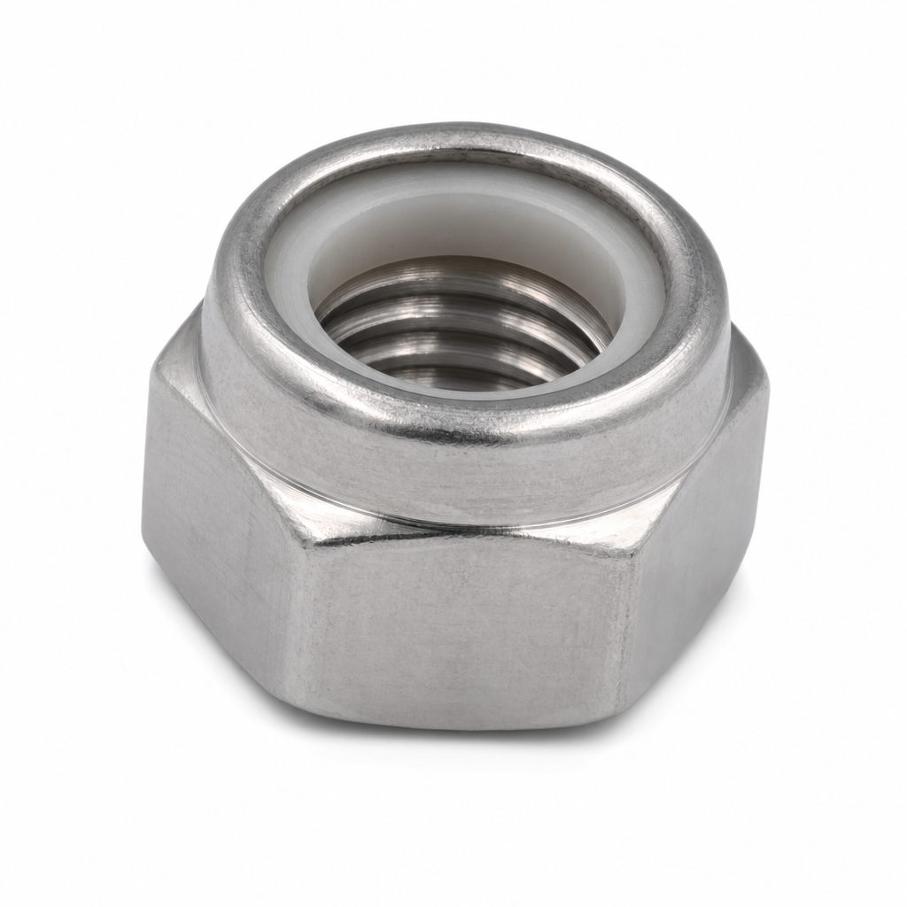 ECROU INDESSERRABLE AVEC BAGUE NYLON INOX